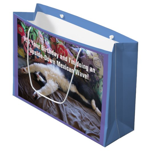 Schattigee Funny Tuxedo Kat Mexicaans Wave Cats Gi Groot Cadeauzakje (Voorkant Gekanteld)