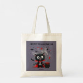 Schattigee Funny Vampire Kitten Halloween Trick or Tote Bag (Achterkant)