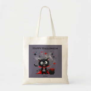 Schattigee Funny Vampire Kitten Halloween Trick or Tote Bag