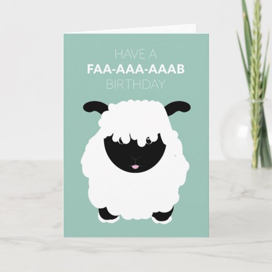 Schattigee Funny Wallis Zwarte Knoop Schaap Fab Ve Kaart (Voorkant)