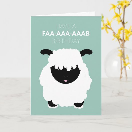 Schattigee Funny Wallis Zwarte Knoop Schaap Fab Ve Kaart (Gele Bloem)