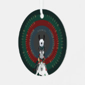 Schattigee Funny Winter Ezel, Llama & Schaap Metalen Ornament (Voorkant links)