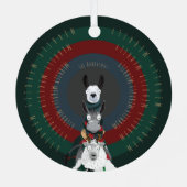 Schattigee Funny Winter Ezel, Llama & Schaap Metalen Ornament (Achterkant)