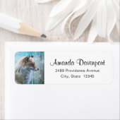 Schattigee Furry Fox op Blue Grunge Achtergrond Ad Etiket (Insitu)