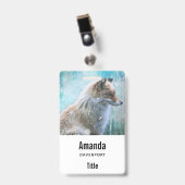 Schattigee Furry Fox op Blue Grunge Achtergrond Badge (Front with Clip)