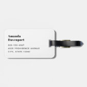 Schattigee Furry Fox op Blue Grunge Achtergrond Bagagelabel (Achterkant horizontaal)