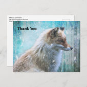 Schattigee Furry Fox op Blue Grunge Achtergrond Be Briefkaart (Voorkant / Achterkant)
