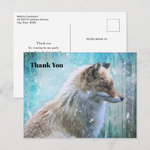 Schattigee Furry Fox op Blue Grunge Achtergrond Be Briefkaart