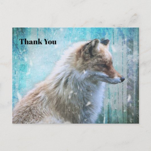 Schattigee Furry Fox op Blue Grunge Achtergrond Be Briefkaart (Voorkant)