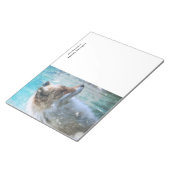 Schattigee Furry Fox op Blue Grunge Achtergrond Notitieblok (Schuin)