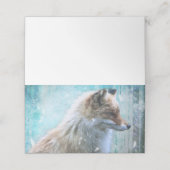 Schattigee Furry Fox op Blue Grunge Achtergrond Plaatskaartje (Buitenkant ongevouwen)