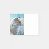 Schattigee Furry Fox op Blue Grunge Achtergrond Post-it® Notes (Voorkant)