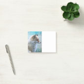 Schattigee Furry Fox op Blue Grunge Achtergrond Post-it® Notes (Kantoor)