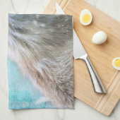 Schattigee Furry Fox op Blue Grunge Achtergrond Theedoek (Quarter Fold)