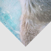 Schattigee Furry Fox op Blue Grunge Achtergrond Tissuepapier (Detail)