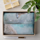 Schattigee Furry Fox op Blue Grunge Achtergrond Tissuepapier (Geschenk)