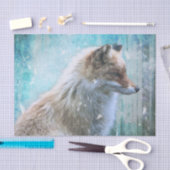 Schattigee Furry Fox op Blue Grunge Achtergrond Tissuepapier (Craft)