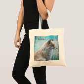 Schattigee Furry Fox op Blue Grunge Achtergrond Tote Bag (Voorkant (product))