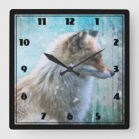 Schattigee Furry Fox op Blue Grunge Achtergrond