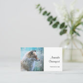 Schattigee Furry Fox op Blue Grunge Achtergrond Visitekaartje (Staand voorkant)