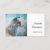 Schattigee Furry Fox op Blue Grunge Achtergrond Visitekaartje (Voorkant)