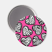 Schattigee fuschia roze zwarte witte zebra patroon magneet (Voorkant / Achterkant)