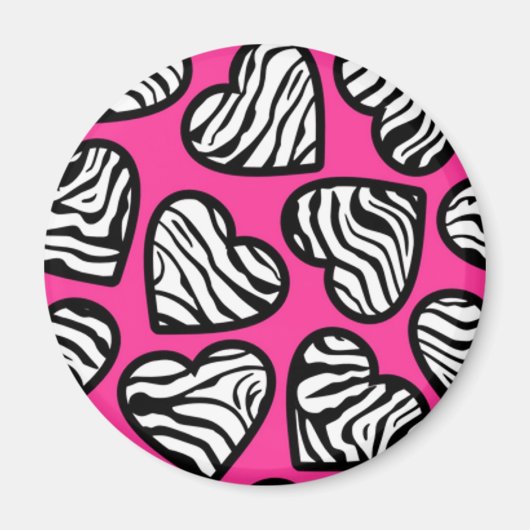 Schattigee fuschia roze zwarte witte zebra patroon magneet (Voorkant)