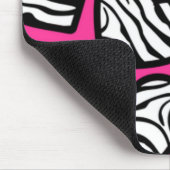 Schattigee fuschia roze zwarte witte zebra patroon muismat (Hoek)