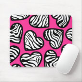 Schattigee fuschia roze zwarte witte zebra patroon muismat (Met muis)