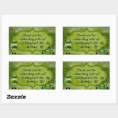 Schattigee Fuzzies en Klavers Iers Dank u Verjaard Rechthoekige Sticker (Vel)