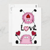 Schattigee fuzzies, harten en liefde Briefkaart (Voorkant / Achterkant)