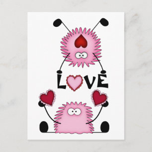 Schattigee fuzzies, harten en liefde Briefkaart