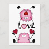 Schattigee fuzzies, harten en liefde Briefkaart (Voorkant)