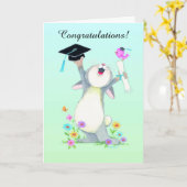 Schattigee fuzzy bunny pet afstuderen aanpasbare k kaart (Gele Bloem)