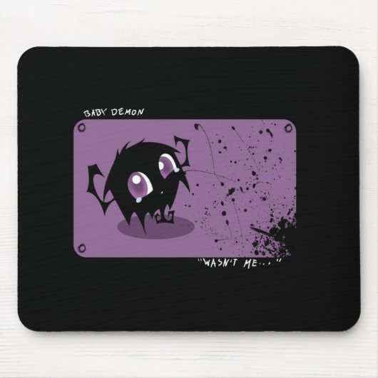 Schattigee Fuzzy Demon Cartoon Muismat (Voorkant)