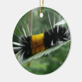 Schattigee fuzzy rups keramisch ornament (Links)