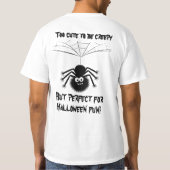 Schattigee Fuzzy Spider hangend aan Web Cartoon De T-shirt (Achterkant)