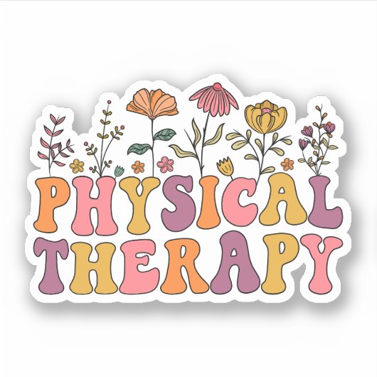 Schattigee Fysiotherapie Bloemen - Fysiotherapeut Sticker (Voorkant)