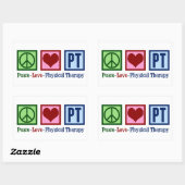 Schattigee fysiotherapie Peace Love PT Rechthoekige Sticker (Vel)