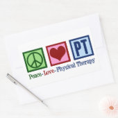 Schattigee fysiotherapie Peace Love PT Rechthoekige Sticker (Envelop)