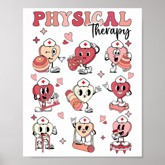 Schattigee fysiotherapie Valentijnsdag PT PTA Pedi Poster (Voorkant)