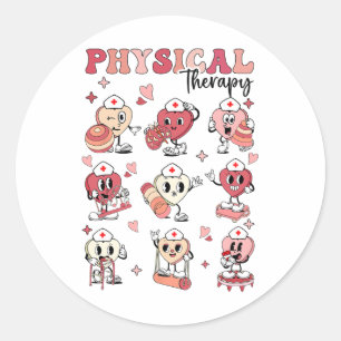 Schattigee fysiotherapie Valentijnsdag PT PTA Pedi Ronde Sticker