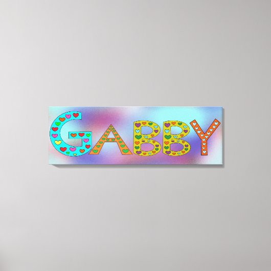 Schattigee GABBY Letters Meisje Naam Abstracte Ach Canvas Afdruk (Voorkant)