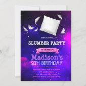 Schattigee galaxy sleepover party uitnodiging (Voorkant)