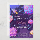 Schattigee Galaxy Theme voor meisjes Kaart (Voorkant)