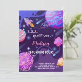 Schattigee Galaxy Theme voor meisjes Kaart (Staand voorkant)