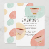Schattigee Galentine's Day Best-Teas Party Kaart (Voorkant / Achterkant)