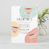 Schattigee Galentine's Day Best-Teas Party Kaart (Staand voorkant)