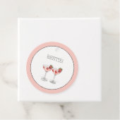 Schattigee Galentine's Day Bestie Waterverf Cockta Bedankjes Labels (In situ)