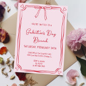 Schattigee Galentine's Day Brunch Roze & Rode Boog Kaart